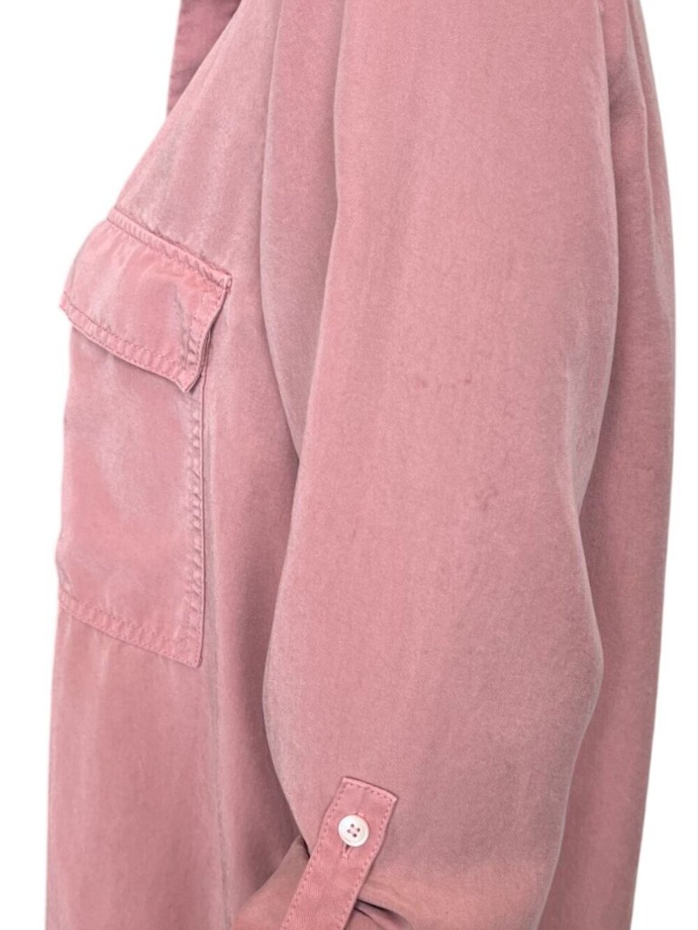 Babaton Dusty Rose Lyocell Utility Button Front Blouse Size M - Picture 10 of 11